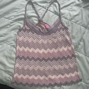 BCBGgirls Metallic V-neck Flowy Halter